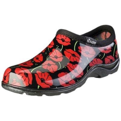 Principle Plastics 5116POR06 Women's Waterproof Garden Shoe, Red Poppies, Size 6 - Quantity 12