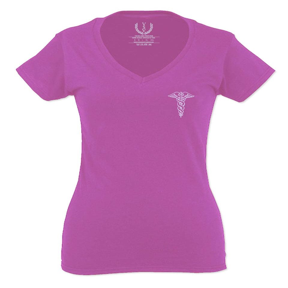 0066. Mother Gift I'm a Nurse RN Nurse Registered for Women V Neck Fitted T Shirt (Pink Small)