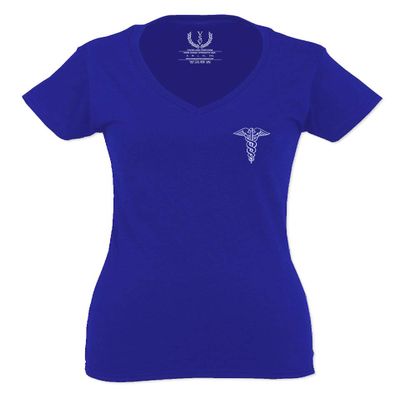 0066. Mother Gift I'm a Nurse RN Nurse Registered for Women V Neck Fitted T Shirt (Royal Medium)