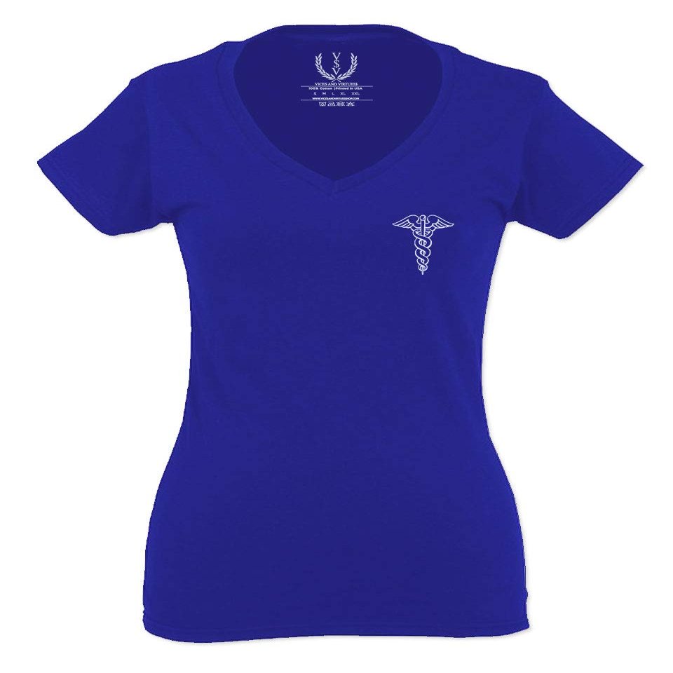 0066. Mother Gift I'm a Nurse RN Nurse Registered for Women V Neck Fitted T Shirt (Royal Medium)