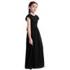 iiniim Chilrden Flower Girl Dress Ruffle Sleeve Wedding Bridesmaid Prom Long Gown Formal Maxi Dresses Evening Party Black 10 view 3