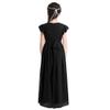iiniim Chilrden Flower Girl Dress Ruffle Sleeve Wedding Bridesmaid Prom Long Gown Formal Maxi Dresses Evening Party Black 10 view 4