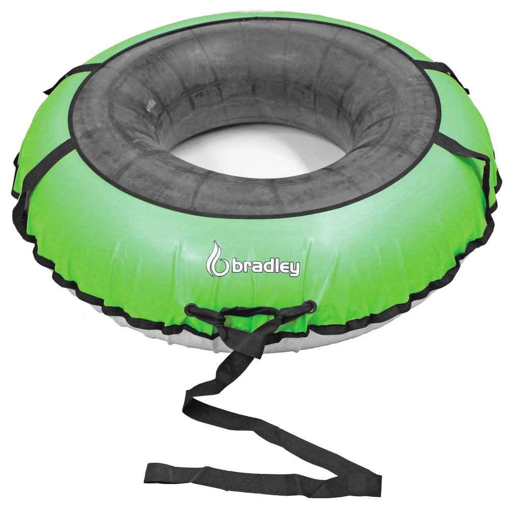Bradley Colossal 60" Snow Tube with Slick, Heavy-Duty Bottom for Fast Sledding Large Rubber Truck Tire Tube with Cover, 4 Handles, Patented Tow Strap and Made in USA Bright Green