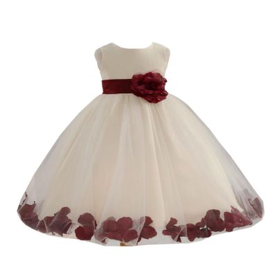 ekidsbridal Floral Rose Petals Ivory Flower Girl Dress Communion Dress Graduation Dresses Formal Dresses 302s M