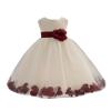 ekidsbridal Floral Rose Petals Ivory Flower Girl Dress Communion Dress Graduation Dresses Formal Dresses 302s M view 1