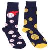 Fine Fit Mens Novelty Print Socks | 2 Pair Set | Trouser Socks | Casual | Crew (10-13, Sports Season) view 2