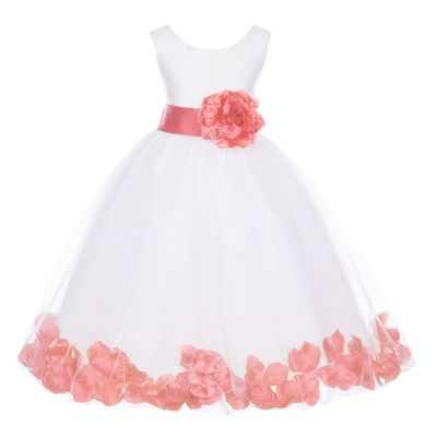 ekidsbridal Floral Rose Petals Ivory Flower Girl Dress Communion Dress Graduation Dresses Formal Dresses 302s 16
