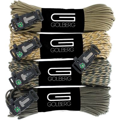 Golberg 850 Paracord - Stronger Than 550 and 750 - Made in The USA by Certified Government Contractors - (Adventure Kit, 400 Feet, Camo)