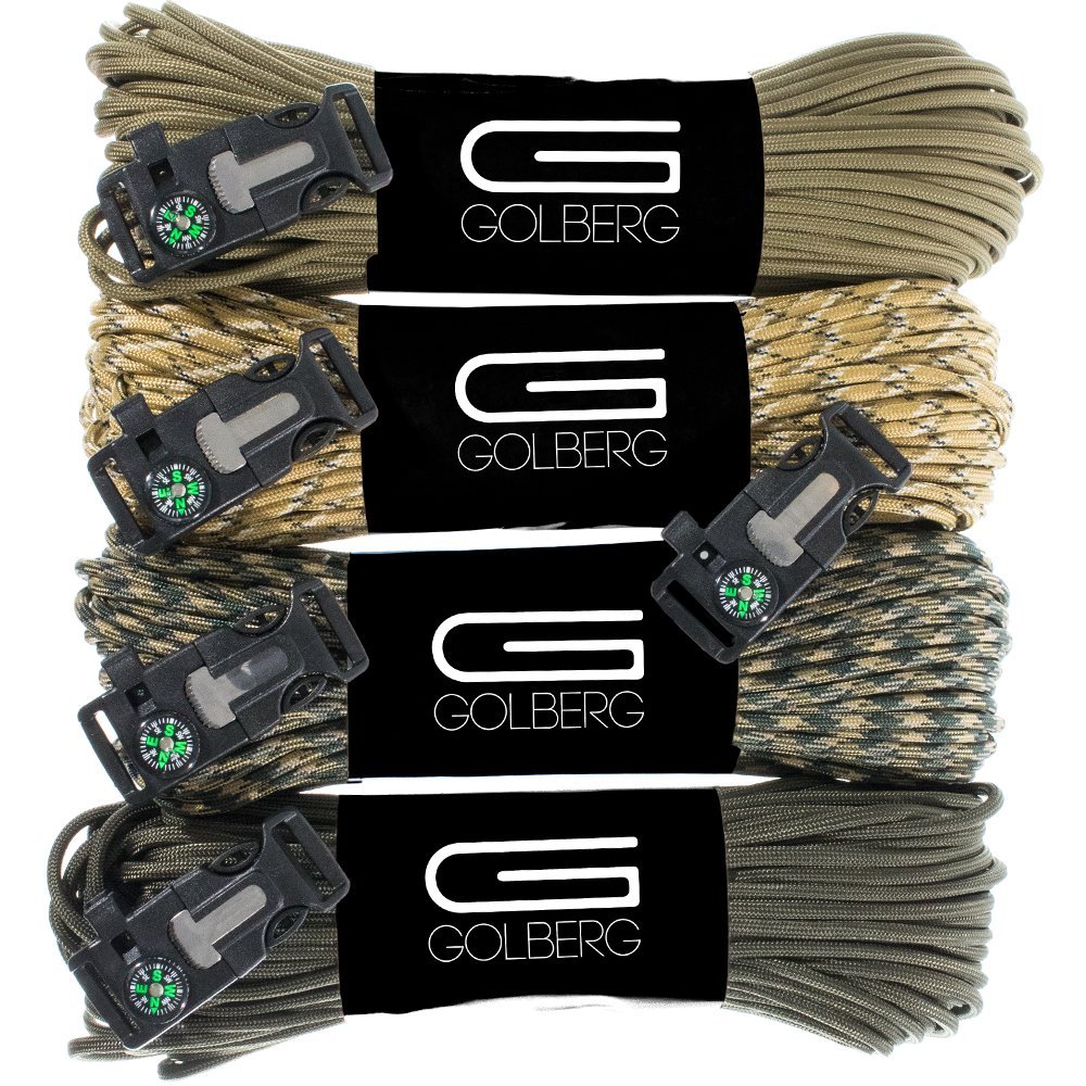 Golberg 850 Paracord - Stronger Than 550 and 750 - Made in The USA by Certified Government Contractors - (Adventure Kit, 400 Feet, Camo)