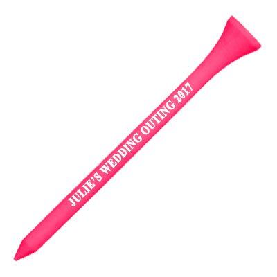 1000 Personalized Custom Wood Golf Tees - 1 Color Imprint 2-3/4" Citrus Pink