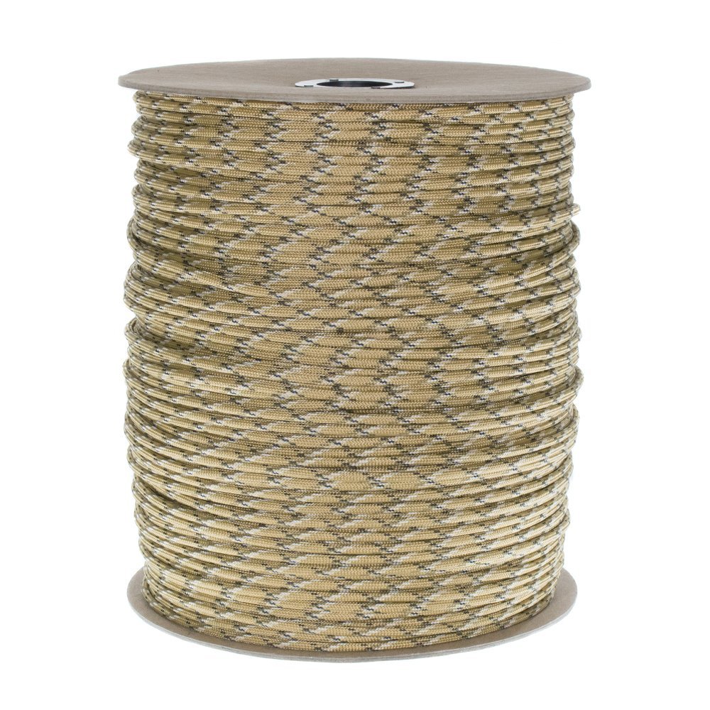 Golberg 850 Paracord - Stronger Than 550 and 750 - Made in The USA by Certified Government Contractors - (1000 Feet, Desert Camo on Spool)