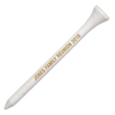 1000 Personalized Custom Wood Golf Tees - 1 Color Imprint 3-1/4" White