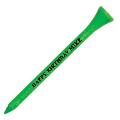 1000 Personalized Custom Wood Golf Tees - 1 Color Imprint 2-3/4" Citrus Green