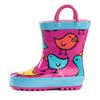 NORTY Rubber Rain Boots for Kids - Waterproof Rubber Boots Boys and Girls Solid & Printed Rainboots for Toddlers and Kids - Chicks Fuchsia Turquoise view 1