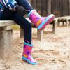 NORTY Rubber Rain Boots for Kids - Waterproof Rubber Boots Boys and Girls Solid & Printed Rainboots for Toddlers and Kids - Chicks Fuchsia Turquoise view 4