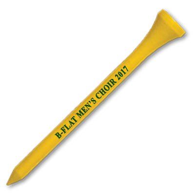 1000 Personalized Custom Wood Golf Tees - 1 Color Imprint 3-1/4" Yellow