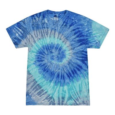 100% Cotton Colorful Tie Dye Vibrant Shirt, Blue Jerry, Medium
