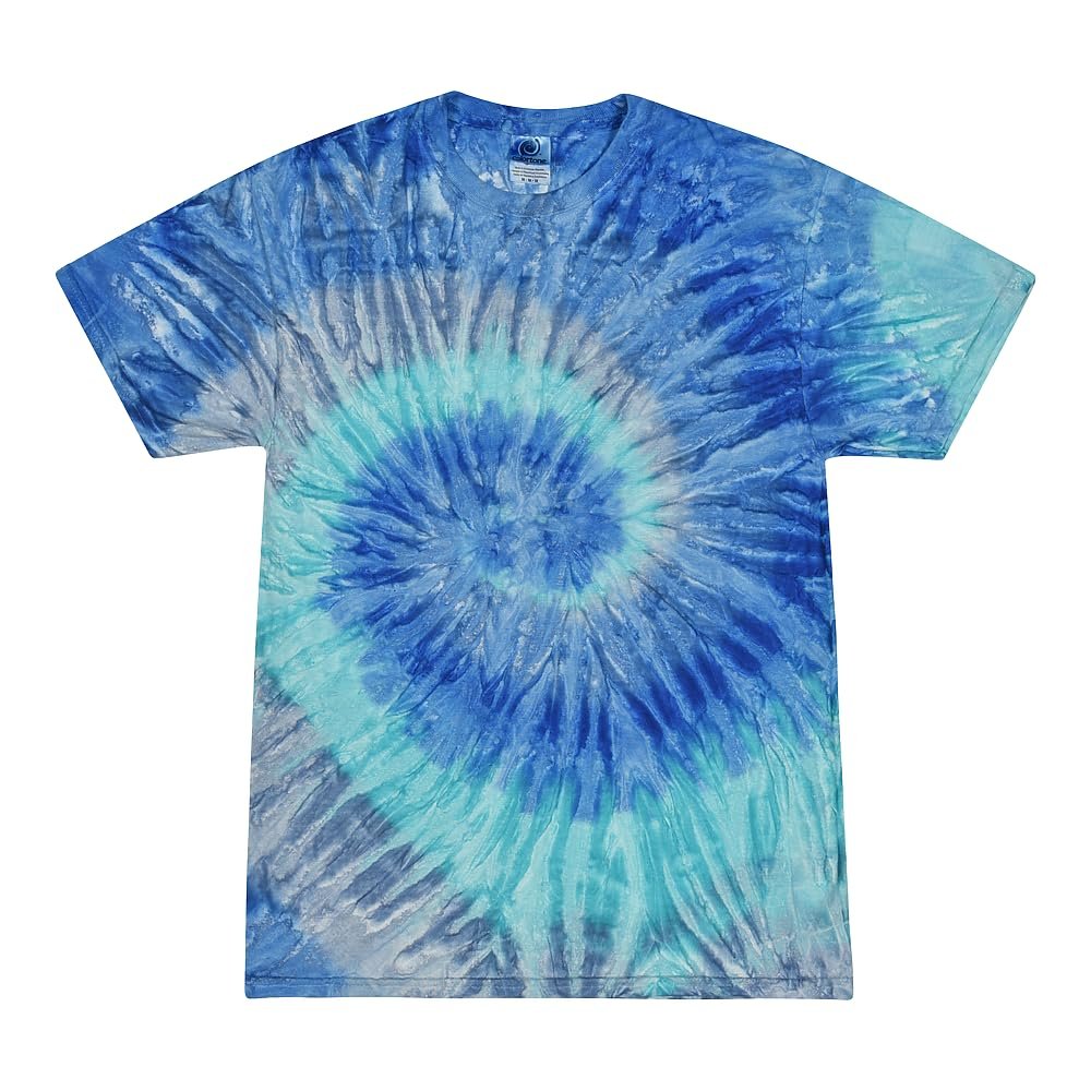 100% Cotton Colorful Tie Dye Vibrant Shirt, Blue Jerry, Medium