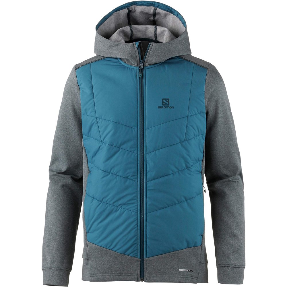 Salomon Men's Pulse Hybrid Hoodie, XX-Large, Reflecting Pond/Moroccan Blue