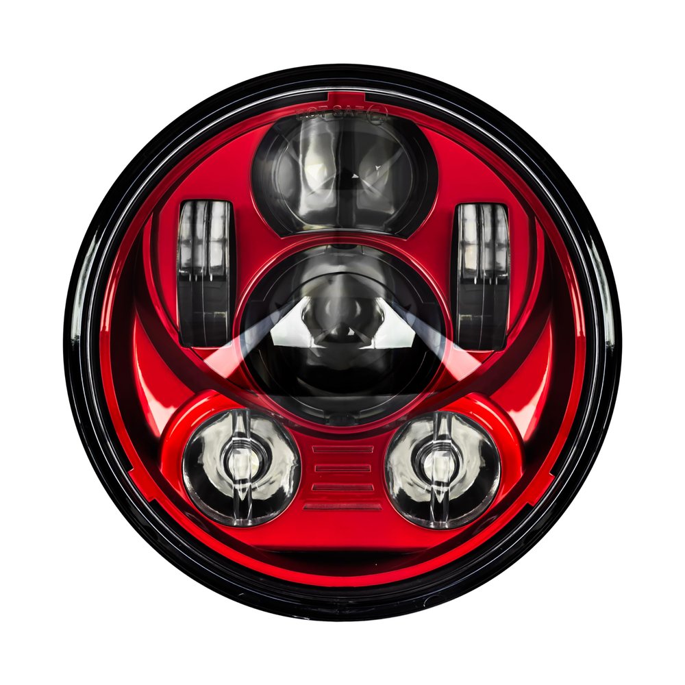 Eagle Lights 5.75 inch Red LED Projection Headlight - Generation III for Harley Sportster, Indian Scout (Red)