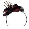 Jacobson Hat Company Women's Rose Headband with Skeleton Hand Adult Costume, Black, Adjustable view 1