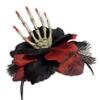 Jacobson Hat Company Women's Rose Headband with Skeleton Hand Adult Costume, Black, Adjustable view 2