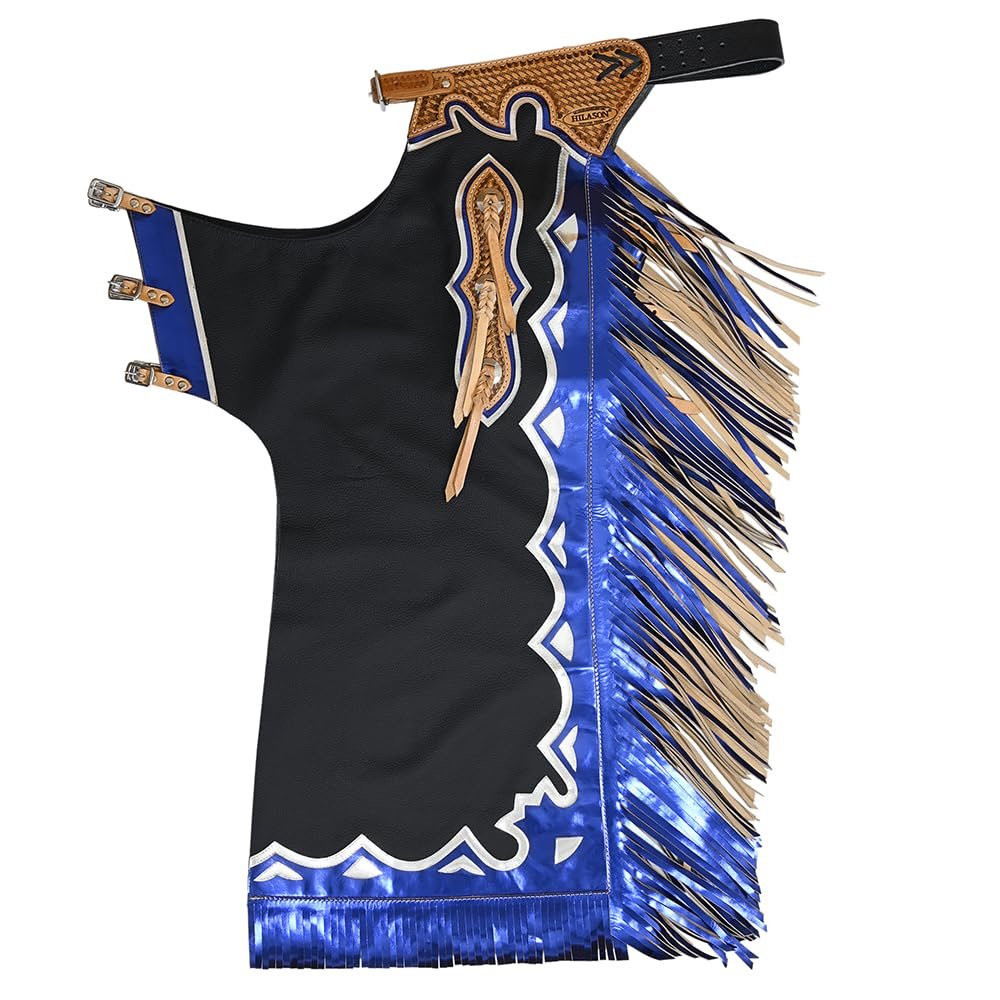 HILASON Western Horse Bull Riding Genuine Leather Rodeo Chaps | for Men and Women Unisex