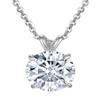 1pc Adabele Real Sterling Silver April Birthstone Necklace 18 inch 6mm Imitation Diamond Round Cut Solitaire Cubic Zirconia CZ Stone Pendant Anniversary Birthday Women Gift NK18-A4 view 4