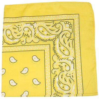 Balec Pack of 6 X-Large Paisley Cotton Printed Bandana - 27 x 27 inches (Yellow)