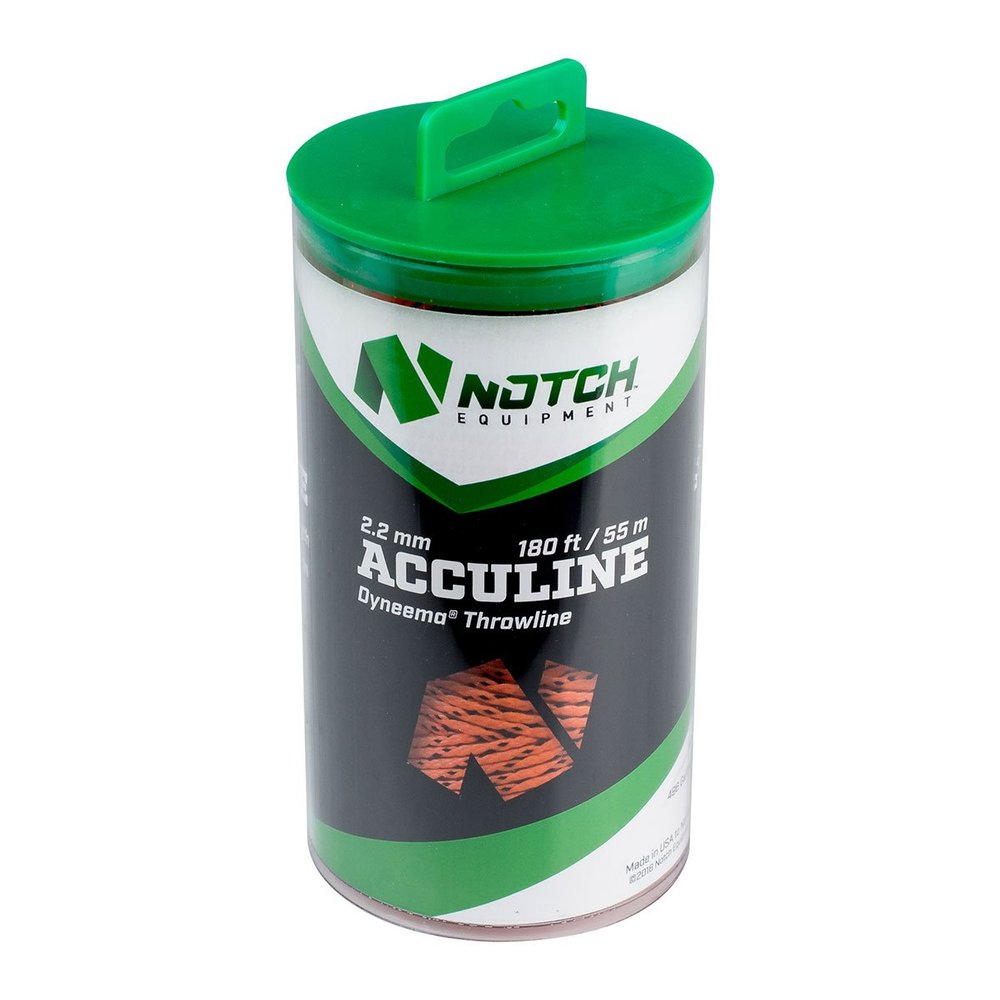 Notch Acculine 2.2mm x 180 ft. Dyneema Throwline, Wear Resistant, Knot Friendly, Tensile Strength: 650 lbs. - Orange (NTL22-180)