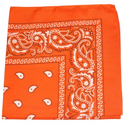 Daily Basic Cotton X-Large Paisley Printed Bandana (Orange)