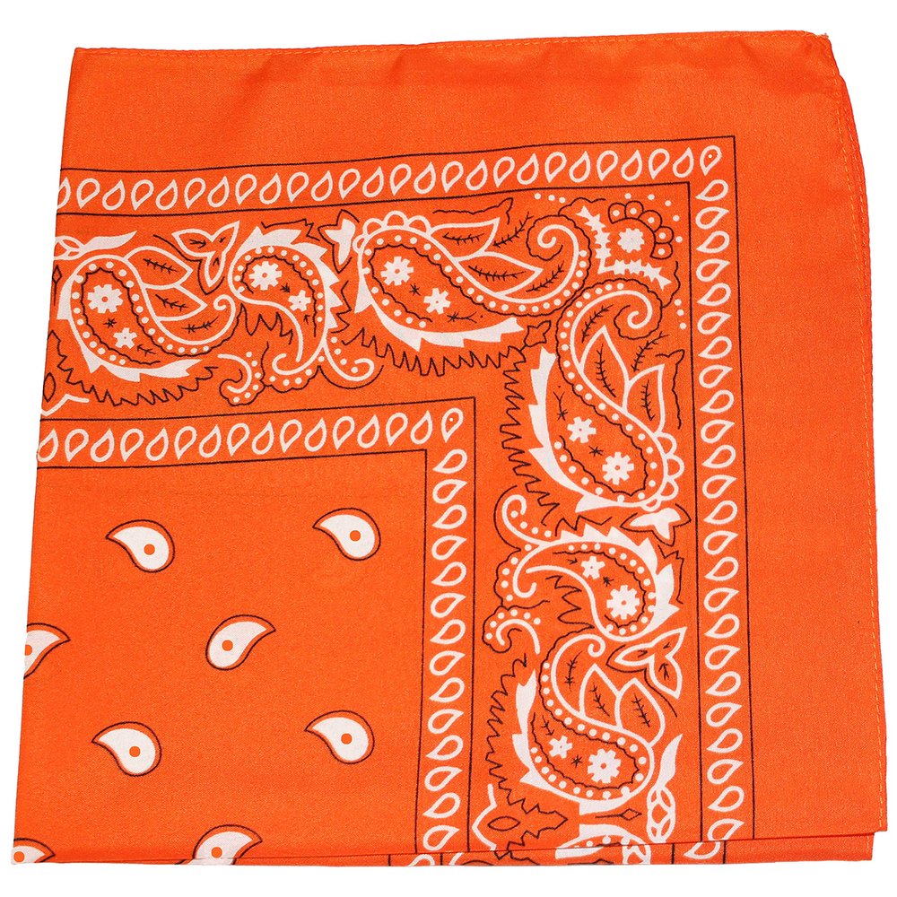 Daily Basic Cotton X-Large Paisley Printed Bandana (Orange)