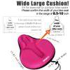 DAWAY C6 Large Comfy Cushioned Bicycle Seat Cover - Wide Gel & Memory Foam Padded Bike Saddle Cushion for Adults Youth Seniors, Fit for Peloton, Stationary Exercise, Cruiser, Mountain Road Bikes, Pink view 2