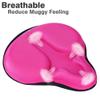 DAWAY C6 Large Comfy Cushioned Bicycle Seat Cover - Wide Gel & Memory Foam Padded Bike Saddle Cushion for Adults Youth Seniors, Fit for Peloton, Stationary Exercise, Cruiser, Mountain Road Bikes, Pink view 4
