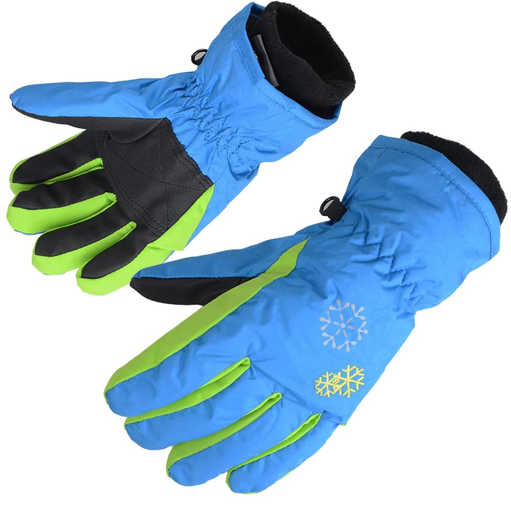 AMYIPO Kids Winter Snow Ski Gloves Children Snowboard Gloves for Boys Girls (Blue, 4-5 Years)