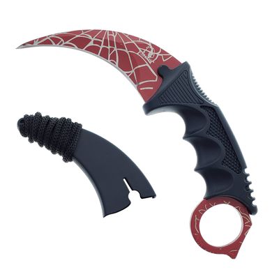 Falcon CSGO-Inspired 7.5" Curved Fixed Blade Utility Knife with Sheath and Cord Stainless Steel Outdoor Knife for Camping, Hiking, Collecting & Everyday Tasks