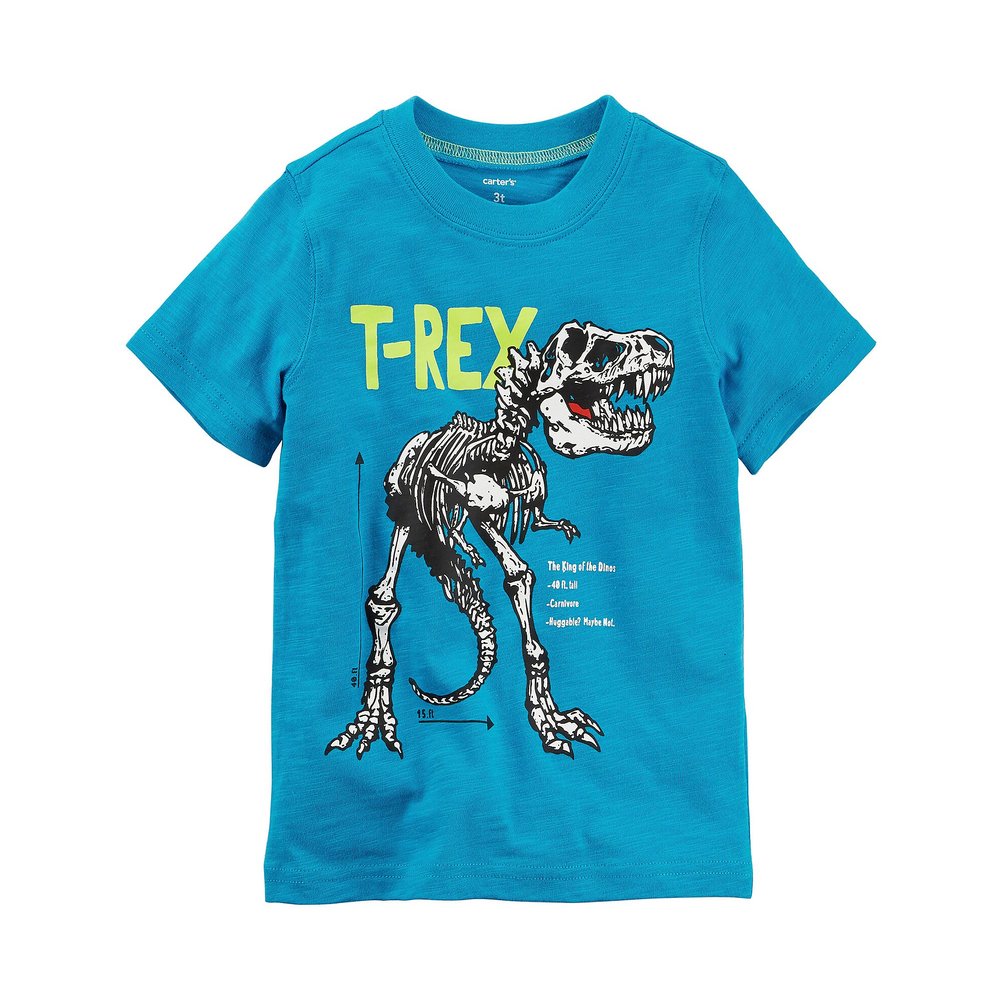 Carter's Baby Boys' T-Rex Jersey Tee, 6 Months Blue