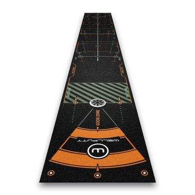 WELLPUTT - Golf Putting Training Mat - 13ft Black