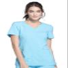 Cherokee Women's Medical Scrub Top Iflex V-Neck Knit Panel Top Plus Size CK605, 4XL, Turquoise view 1