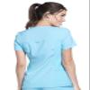 Cherokee Women's Medical Scrub Top Iflex V-Neck Knit Panel Top Plus Size CK605, 4XL, Turquoise view 3