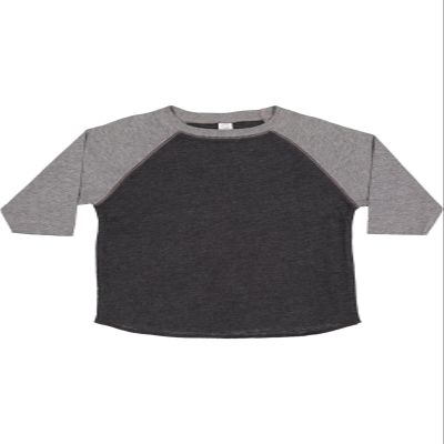 RABBIT SKINS Toddler Fine Jersey Raglan 3/4 Sleeve Baseball Tee, Vintage Smoke/Granite Heather, 3T