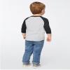 RABBIT SKINS Toddler Fine Jersey Raglan 3/4 Sleeve Baseball Tee, Vintage Smoke/Granite Heather, 3T view 2