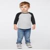 RABBIT SKINS Toddler Fine Jersey Raglan 3/4 Sleeve Baseball Tee, Vintage Smoke/Granite Heather, 3T view 3