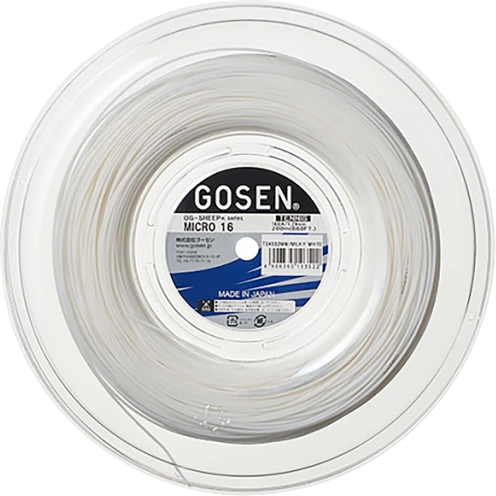 GOSEN OG-Sheep Micro, 17 White 660' All-Round Performance, Synthetic Tennis String