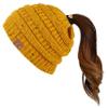 C.C Hatsandscarf Exclusives Ribbed Confetti Knit Beanie Tail Hat for Adult (MB-33) (Mustard) view 1