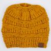C.C Hatsandscarf Exclusives Ribbed Confetti Knit Beanie Tail Hat for Adult (MB-33) (Mustard) view 2