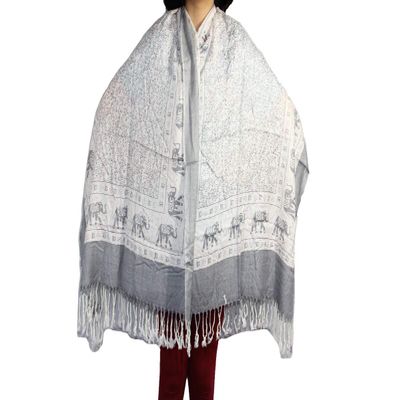 Classic 50s Elephant Design Shawl Pashmina Scarf Wrap Stole Throw Yoga Boho Indian Gypsy Hippie Floral Paisley 2385