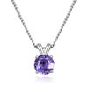 1pc Adabele Real Sterling Silver June Birthstone Necklace 18 inch 6mm Alexandrite Round Cut Solitaire Cubic Zirconia CZ Stone Pendant Anniversary Birthday Women Gift NK18-A6 view 1
