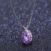 1pc Adabele Real Sterling Silver June Birthstone Necklace 18 inch 6mm Alexandrite Round Cut Solitaire Cubic Zirconia CZ Stone Pendant Anniversary Birthday Women Gift NK18-A6 view 2