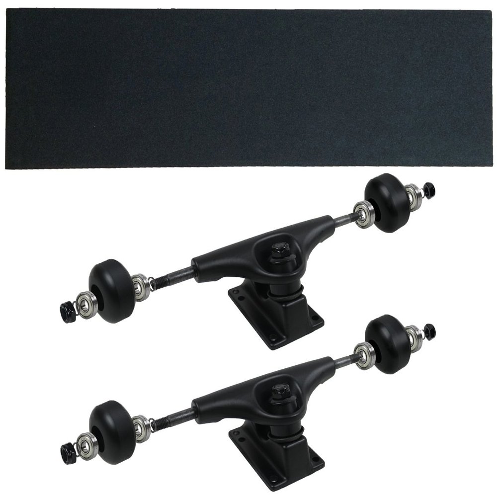 Havok Skateboard Trucks, Wheels, Bearings, Grip, Hardware Truck Package (Black, 5.0 (7.63"))